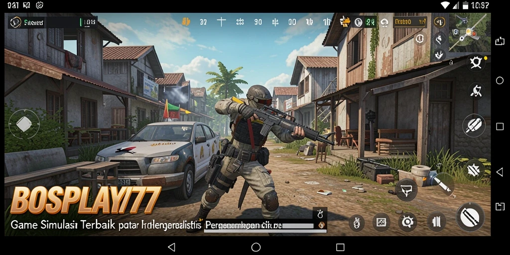 Tampilan gameplay menarik dari BOSPLAY77 dengan lingkungan yang detail dan interaktif.
