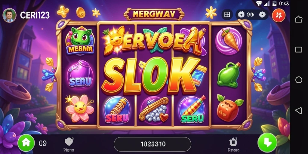 Tangkapan layar gameplay CERI123 yang menunjukkan fitur Slot menarik.