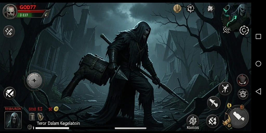 Screenshot GOD77 menampilkan aksi gameplay Horror yang menakutkan dan mencekam.