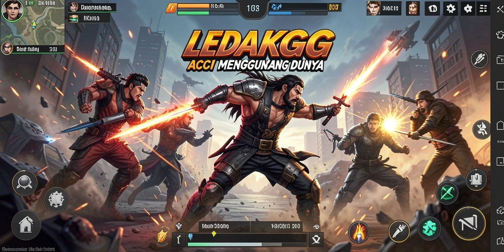 Tampilan seru dari gameplay LEDAKGG yang penuh aksi.