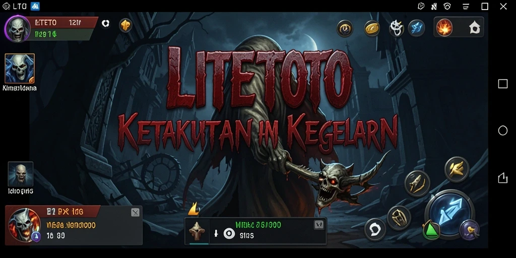 Gameplay LITETOTO menampilkan suasana horor yang mencekam.