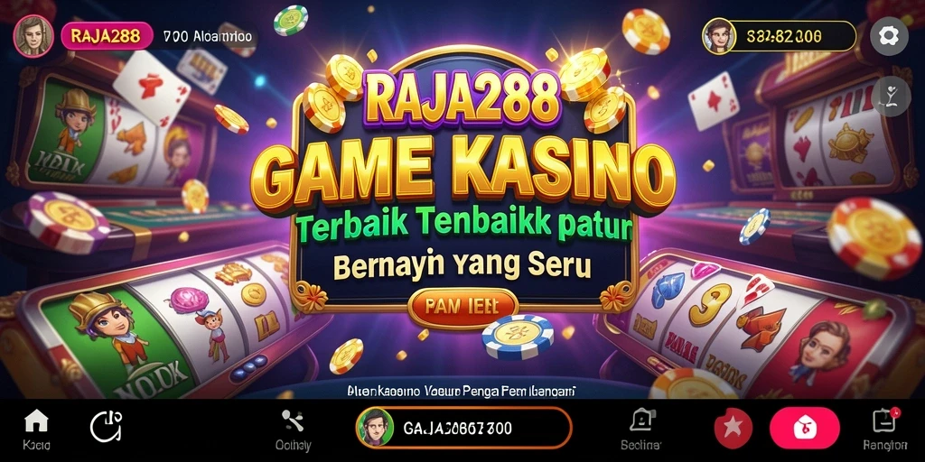 Menampilkan antarmuka menarik dari permainan Kasino RAJA288.