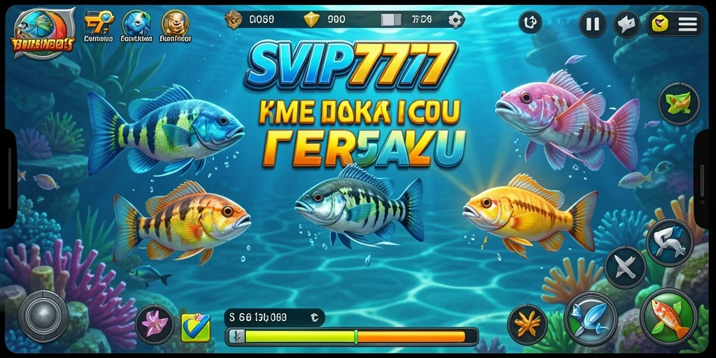 Screenshot gameplay SVIP777 menampilkan aksi seru menembak ikan.