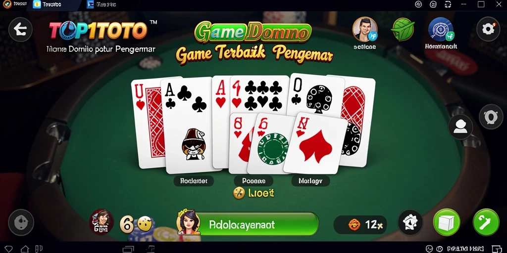 Screenshot menampilkan gameplay Domino yang seru dan interaktif.